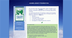 Desktop Screenshot of adamslegacyfoundation.org